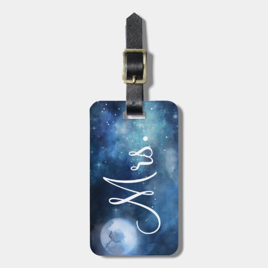 Lunar Sky Full Moon Custom Honeymoon Reise Frau. Gepäckanhänger (Vorderseite vertikal)
