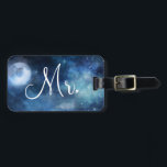 Lunar Sky Full Moon Custom Honeymoon Reisen Mr. Gepäckanhänger<br><div class="desc">Lunar Sky Full Moon Celestial Galaxy Watercolor Design, mit nächtlichen Sternen, und glühender Moon Design auf einem luxuriösen Navy Blue, Bale Blue, und Hinweise auf lila Aquarellstruktur. Mit modernen Typografie-Script-Schriftart. Ein trendiges Design - Personalisierter Groom Mr. Honeymoon Gepäckanhänger! ~ Karo mein Shop zu sehen, die gesamte Hochzeitssuite für dieses Design!...</div>