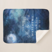 Lunar Sky Full Moon der neue Mr. & Mrs. Newlyweds Sherpadecke (Vorderseite (Horizontal))