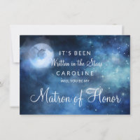 Lunar Sky Full Moon Matron of Honor Vorschlag Card
