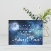 Lunar Sky Full Moon Matron of Honor Vorschlag Card (Stehend Vorderseite)