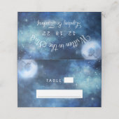 Lunar Sky Full Moon Seating Wedding Tischnummer Platzkarte (Außenseite Aufgefaltet)