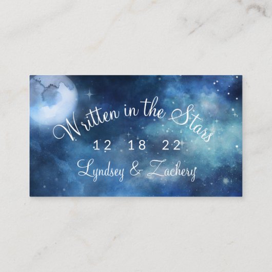 Lunar Sky Full Moon Seating Wedding Tischnummer Platzkarte (Rückseite)