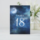 Lunar Sky Full Moon Seating Wedding Tischnummern (Stehend Vorderseite)