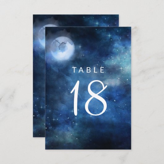 Lunar Sky Full Moon Seating Wedding Tischnummern (Vorne/Hinten)