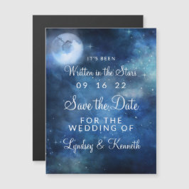 Lunar Sky Full Moon Stars Hochzeit speichern Datum Magneteinladung