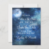 Lunar Sky Full Moon Stars Hochzeit speichern Datum Magneteinladung (Vorderseite)