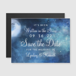 Lunar Sky Full Moon Stars Hochzeit speichern Datum Magnetkarte