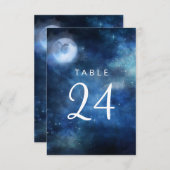 Lunar Sky Full Moon Stars Hochzeiten Tischnummern (Vorne/Hinten)