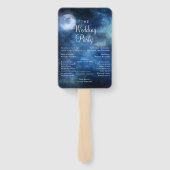 Lunar Sky Full Moon Stars Hochzeitsprogramm Fächer (Rückseite)