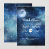 Lunar Sky Full Moon Stars Wedding Brautparty Einladung (Vorne/Hinten)