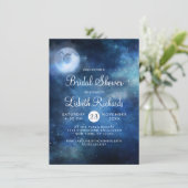 Lunar Sky Full Moon Stars Wedding Brautparty Einladung (Stehend Vorderseite)