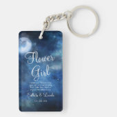 Lunar Sky Full Moon Stars zum Blumenmädchen Zitat Schlüsselanhänger (Rückseite)