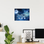 Lunar Sky Full Moon Teilen Sie die Liebe Hochzeits Poster (Heimbüro)