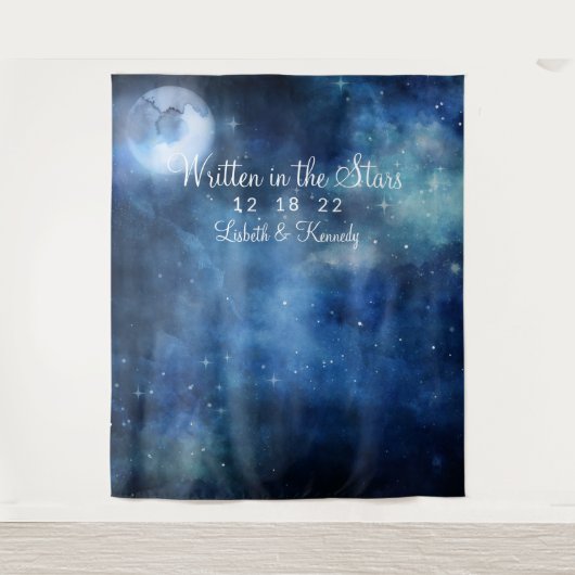 Lunar Sky Full Moon Wedding Foto Stand Hintergrund Wandteppich (Vorderseite)