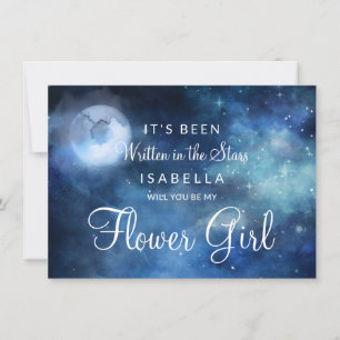 Lunar Sky Moon Be My Flower Girl Vorschlag Card