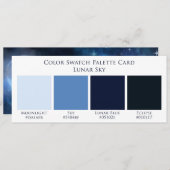 Lunar Sky Moon Wedding Color Swatch Palette Card (Vorne/Hinten)