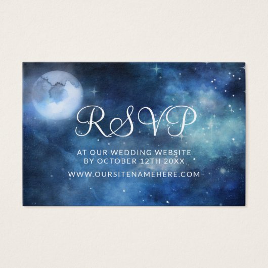 Lunar Sky Moon Wedding Website UAWG Insert Cards (Vorderseite)