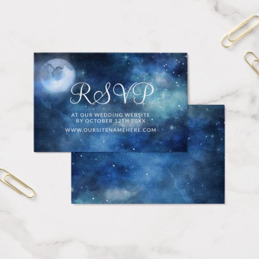 Lunar Sky Moon Wedding Website UAWG Insert Cards (Büro)
