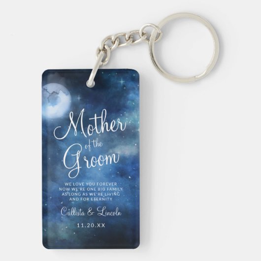Lunar Sky Moon zur Mutter des Groom-Zitats Schlüsselanhänger (Rückseite)