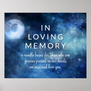 Lunar Sky Vollmond Sterne im Zeichen der Liebe zum Poster