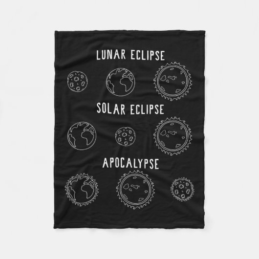 Lunar Solar Eclipse Apokalypse Astronomie Nerd Sci Fleecedecke (Vorderseite)