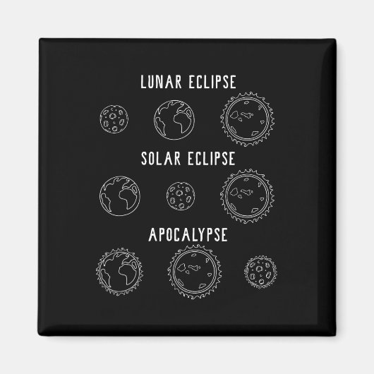 Lunar Solar Eclipse Apokalypse Astronomie Nerd Sci Magnet (Vorne)