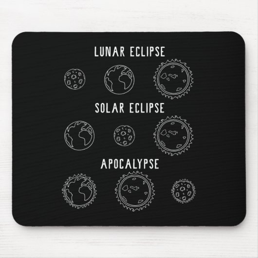 Lunar Solar Eclipse Apokalypse Astronomie Nerd Sci Mousepad (Vorne)