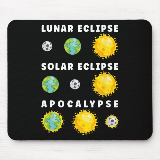 Lunar Solar Eclipse Apokalypse Astronomie Nerd Sci Mousepad (Vorne)