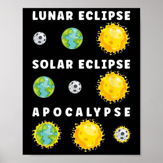 Lunar Solar Eclipse Apokalypse Astronomie Nerd Sci Poster (Vorne)