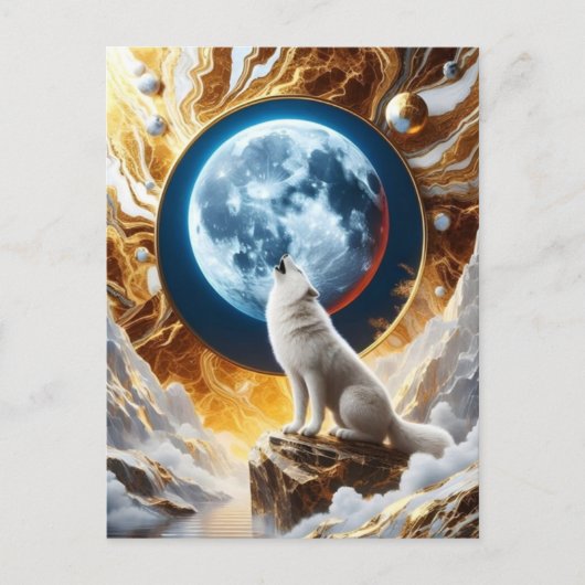 Lunar Symphony: A Wolfs Serenade Postkarte (Vorderseite)