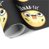 Lunar-tic Funny Astronomy Moon Pun Dark BG Geschenkpapier (Rolleneckpunkt)
