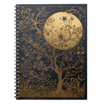 Lunar Tree Schönes Illustriertes Notebook