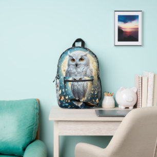 Lunar Vigil: Die weiße Schneeauschale Bedruckter Rucksack