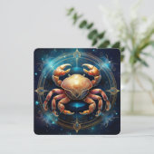 Lunar Warden Mystical Crab Celestial Coastal Art Karte (Stehend Vorderseite)