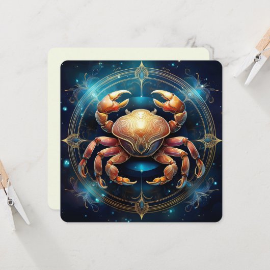 Lunar Warden Mystical Crab Celestial Coastal Art Karte (Vorderseite/Rückseite Beispiel)