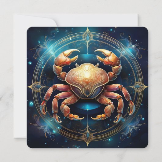 Lunar Warden Mystical Crab Celestial Coastal Art Karte (Vorderseite)