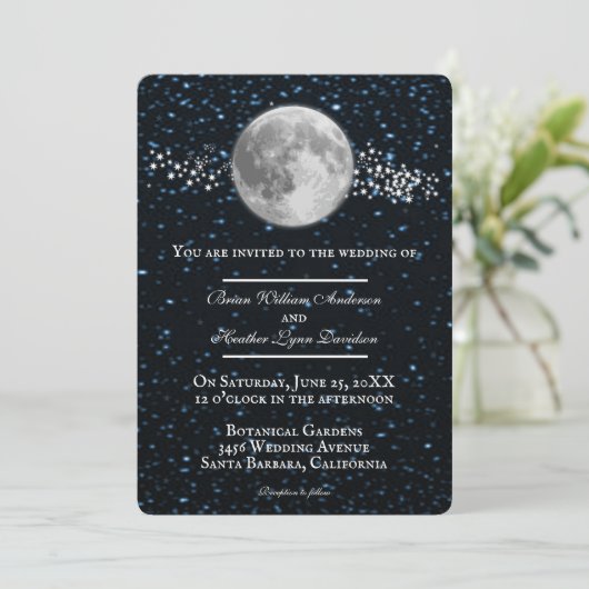 Lunar Wedding Einladung (Stehend Vorderseite)