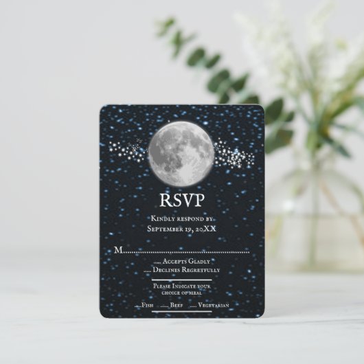 Lunar Wedding RSVP Card (Stehend Vorderseite)