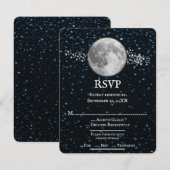 Lunar Wedding RSVP Card Karte (Vorne/Hinten)