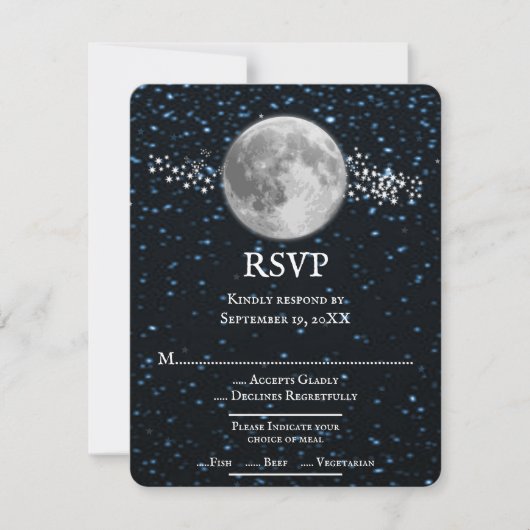 Lunar Wedding RSVP Card Karte (Vorderseite)