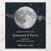Lunar Wedding Wine Label Weinetikett (Einzelnes Label)