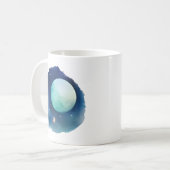 Lunar Whispers: Aquarellfarbene Nacht Kaffeetasse (Vorderseite Links)