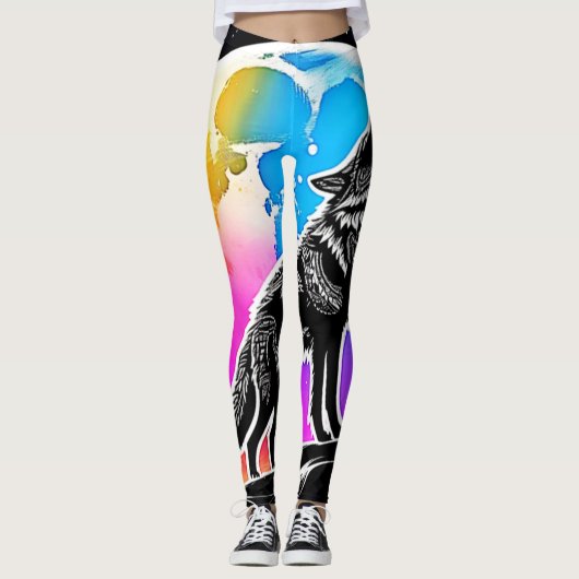Lunar Wolf Serenade Design Leggings (Vorderseite)