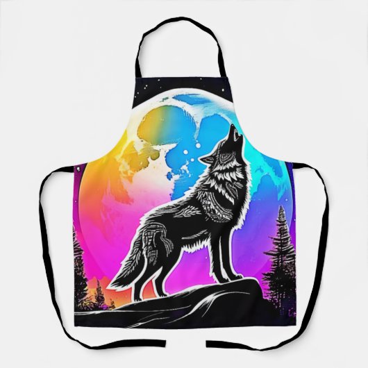 Lunar Wolf Serenade Design Schürze (Vorderseite)
