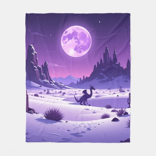 Lunar Wyrm Fleece Blanket – Purple Dragon Under th (Vorderseite)