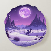 Lunar Wyrm Fleece Blanket – Purple Dragon Under th Rundes Kissen (Rückseite)