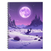 Lunar Wyrm – Purple Dragon Under the Moon Desk Mat Notizblock (Vorderseite)