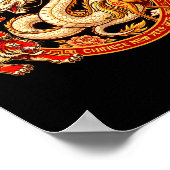 Lunar Zodiac Dragon Tiger Horse Harmony Chinese Ne Poster (Ecke)