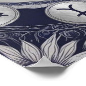 Lunar Zodiac Mandala - Moon Phases Astrologie Art Poster (Ecke)